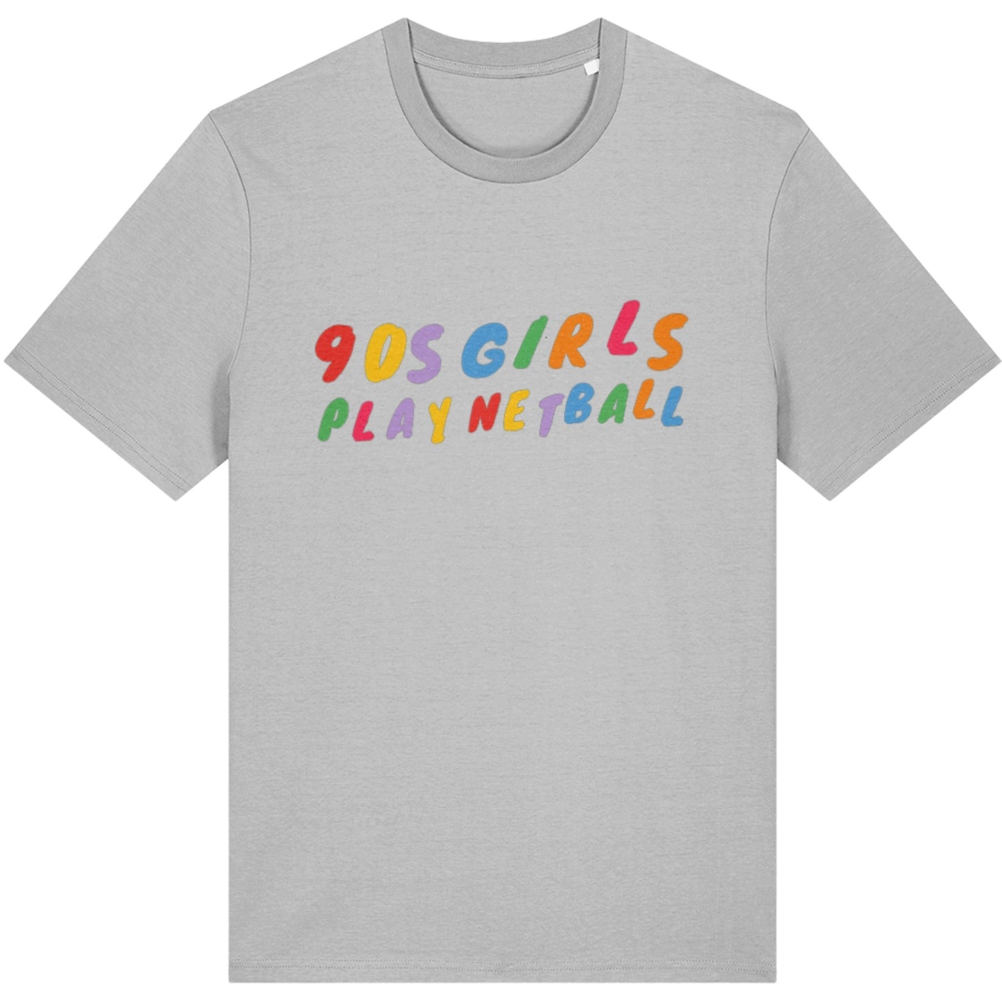Grey 90s Girls Play Netball T-Shirt - Gift for Netball Player