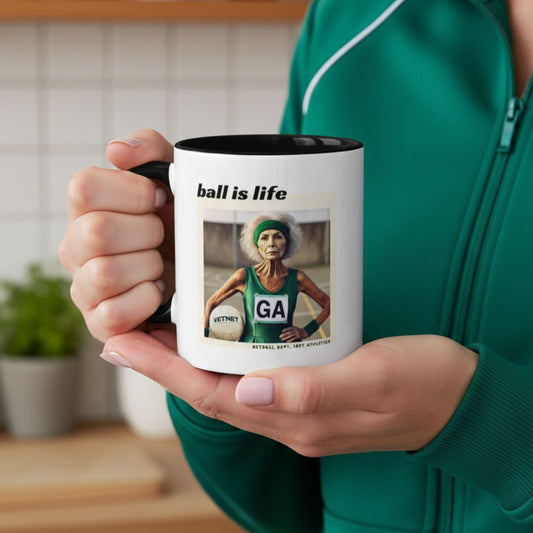 Netball Gifts - Ball Is Life Funny Netball Player Mug