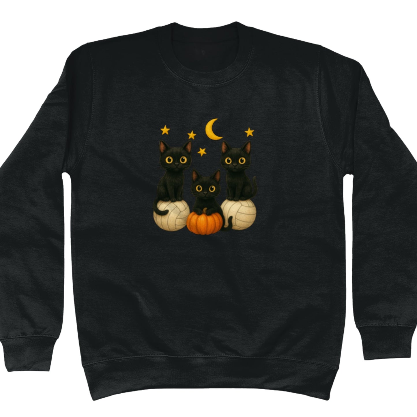 Halloween Cats Netball Jumper - Black - Netball Clothing