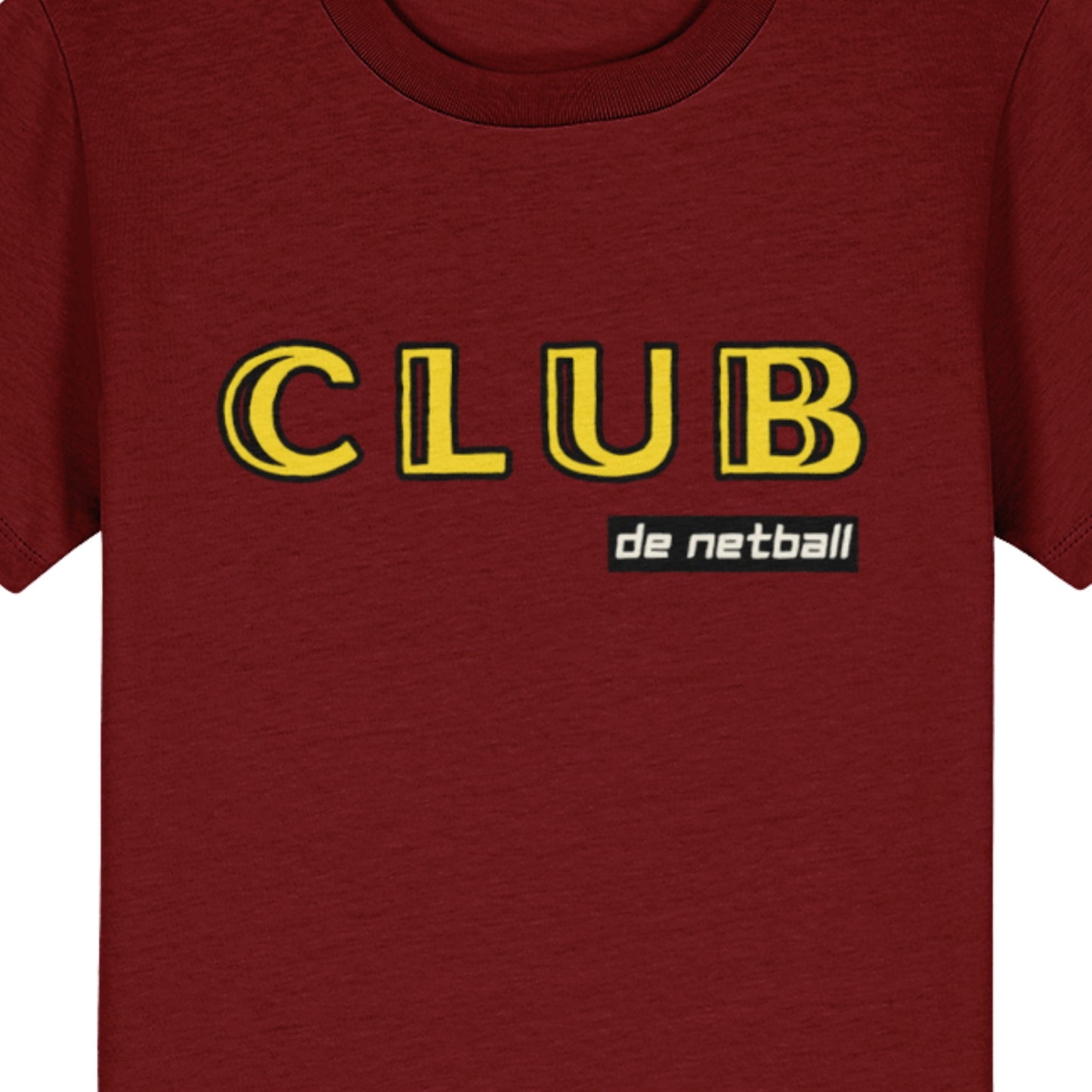 Burgundy Kids Netball Tee Shirt Top