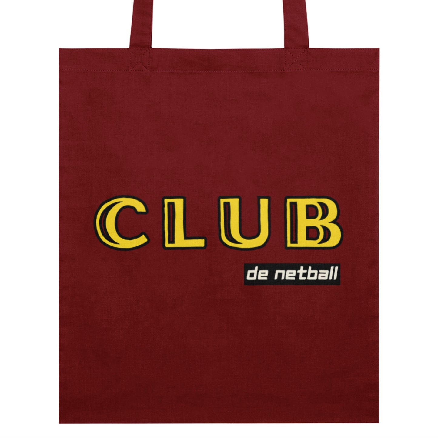 Burgundy Netball Cotton Tote Bag - Team Gift