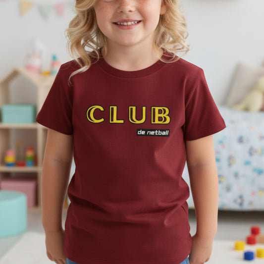 Netball Gifts - Burgundy Netball Club Top for Children