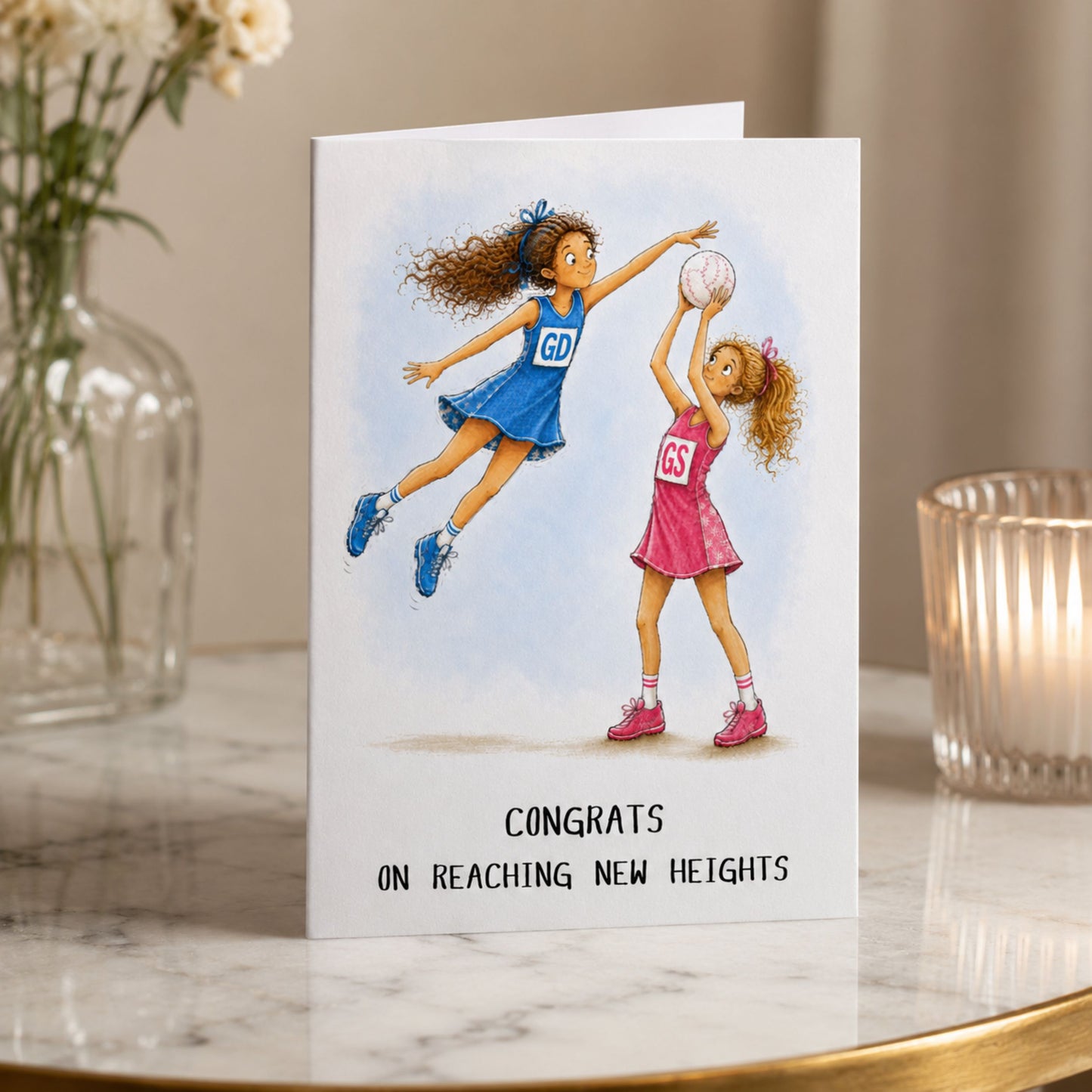Cute Netball Player Well Done Card - Netball Congratulations