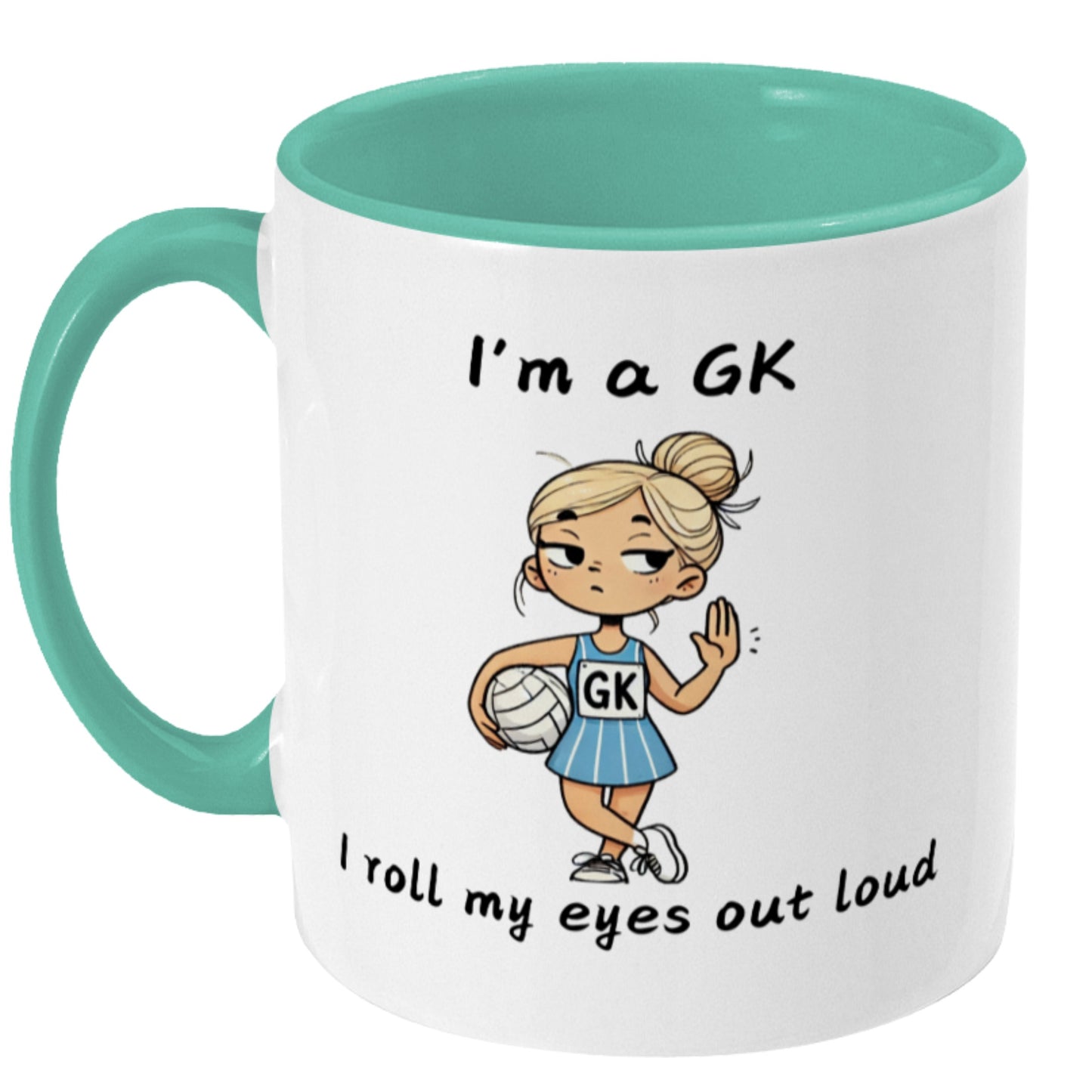 Cute Netballer Gift Mug - GK Slogan