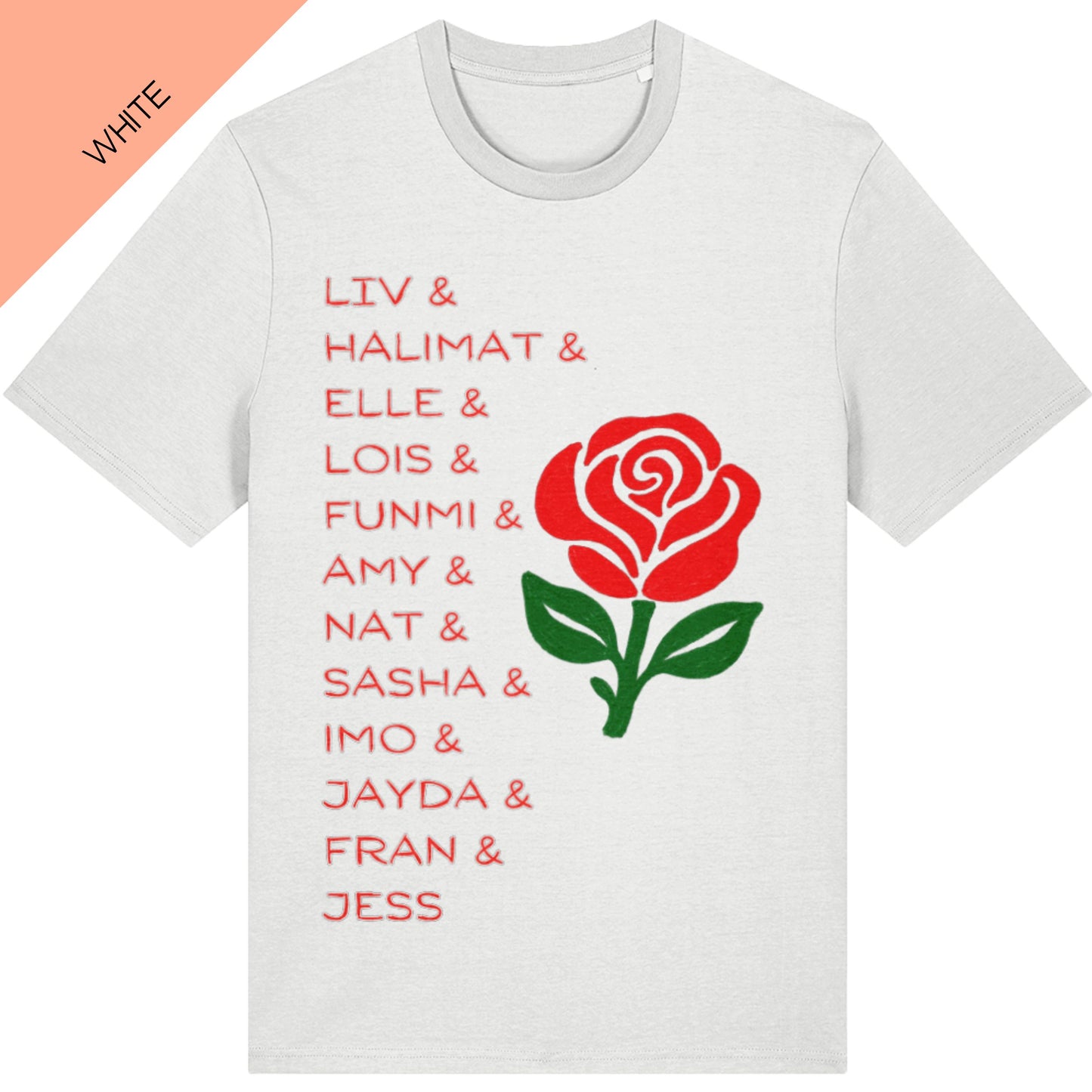 White England Roses Netball Adult Top - 2026 Commonwealth Games