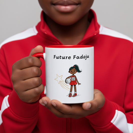 Netball Gifts - England Netball Defender Mug for Children Netball Players