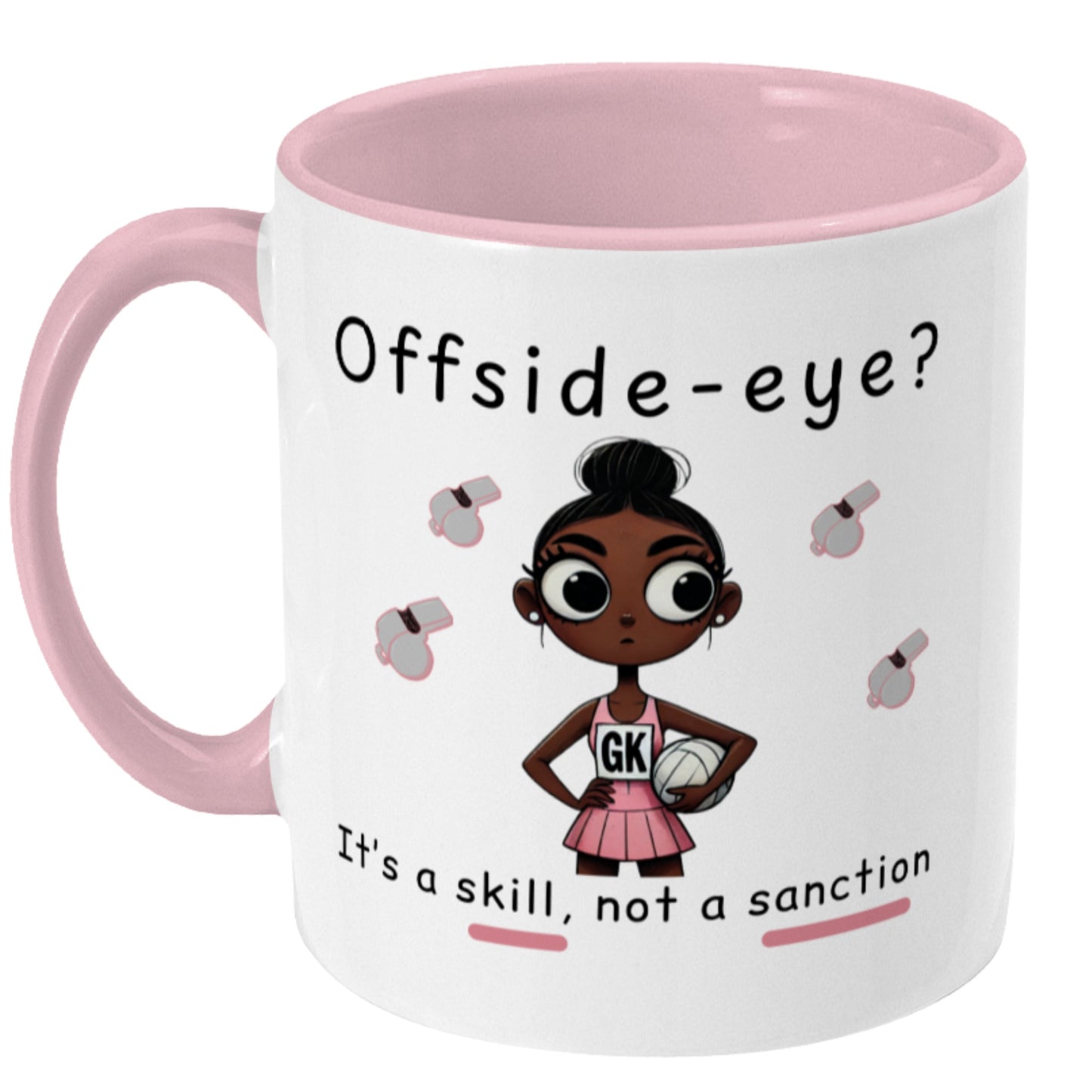 Fun Pink Netball Gift Mug - GK