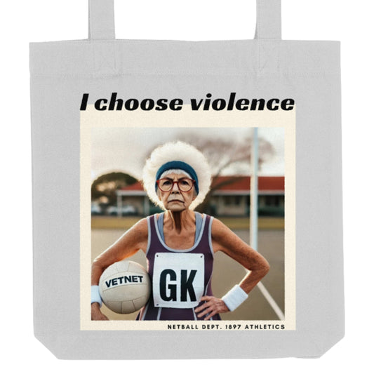 Funny Netball Graphic Gift - Cotton Tote Bag