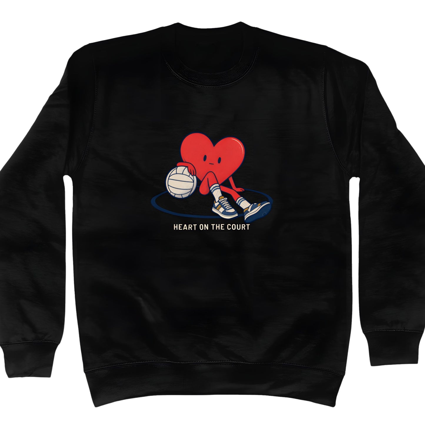 Black Kids' Netball Sweater with Retro Sports Graphic - Netball Sweatshirts