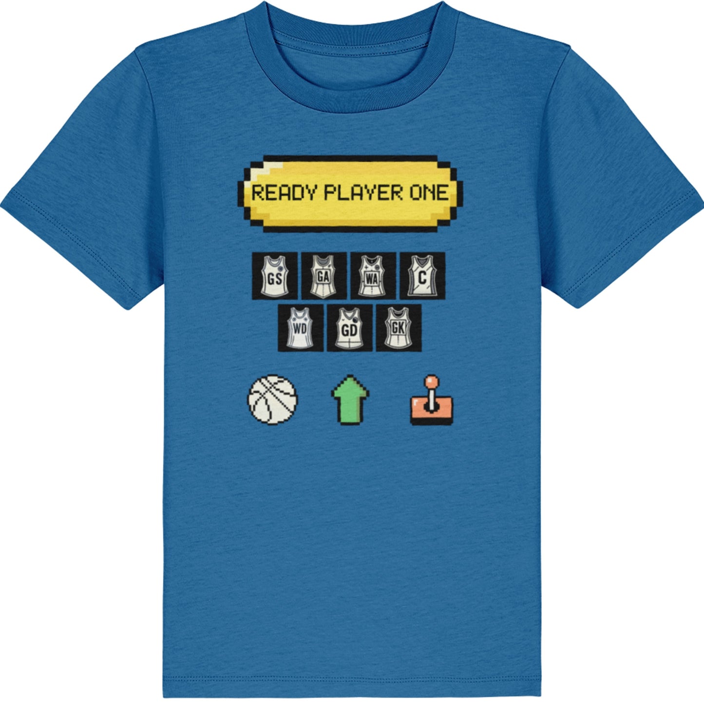 Kids Blue Netball Slogan T-Shirt Top