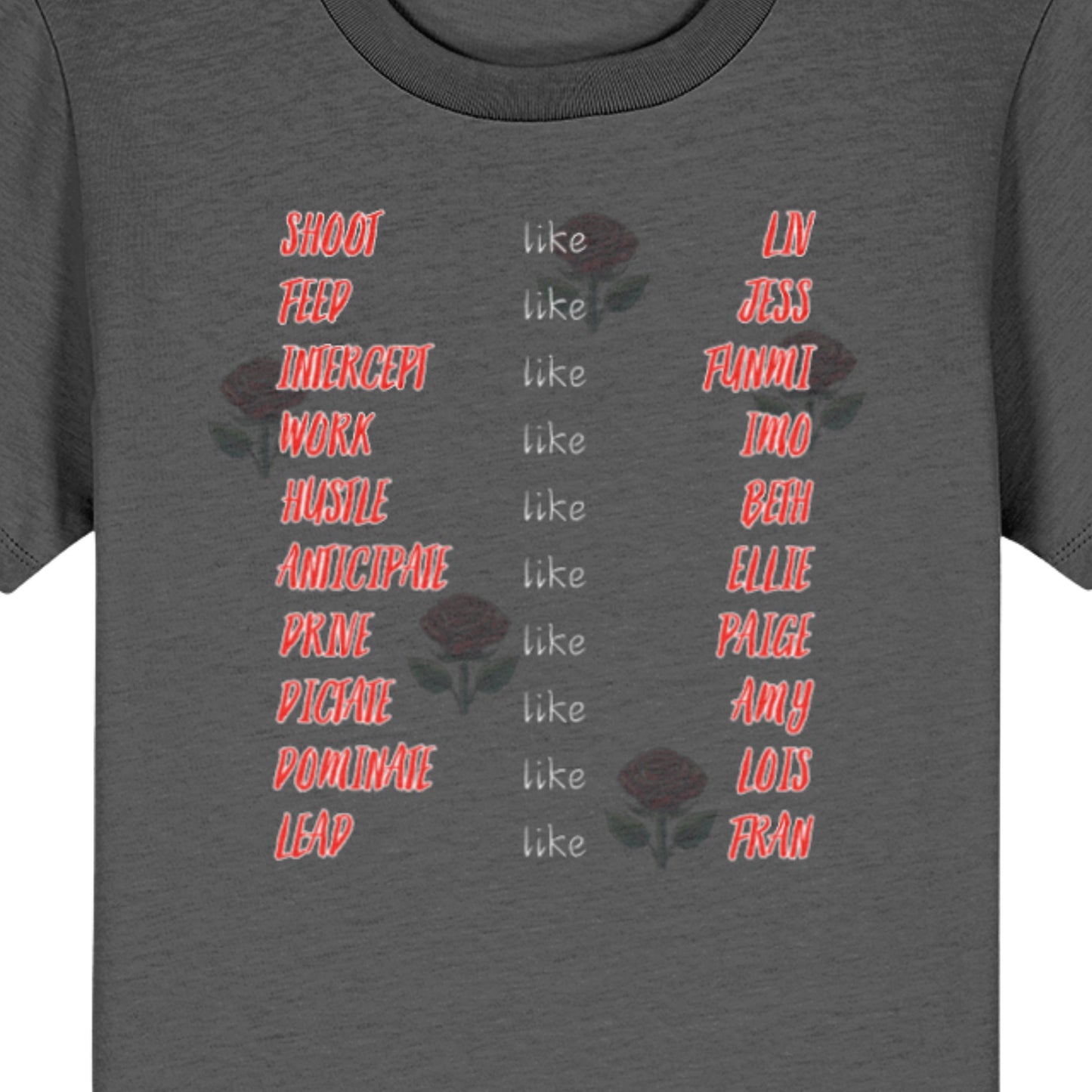 Kids England Roses Netball Supporter Tee Shirt Top