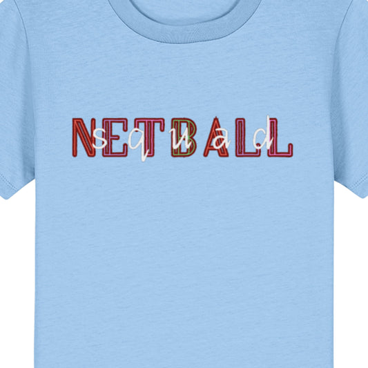 Kids Netball Squad Blue T-Shirt Top - Netball Clothing