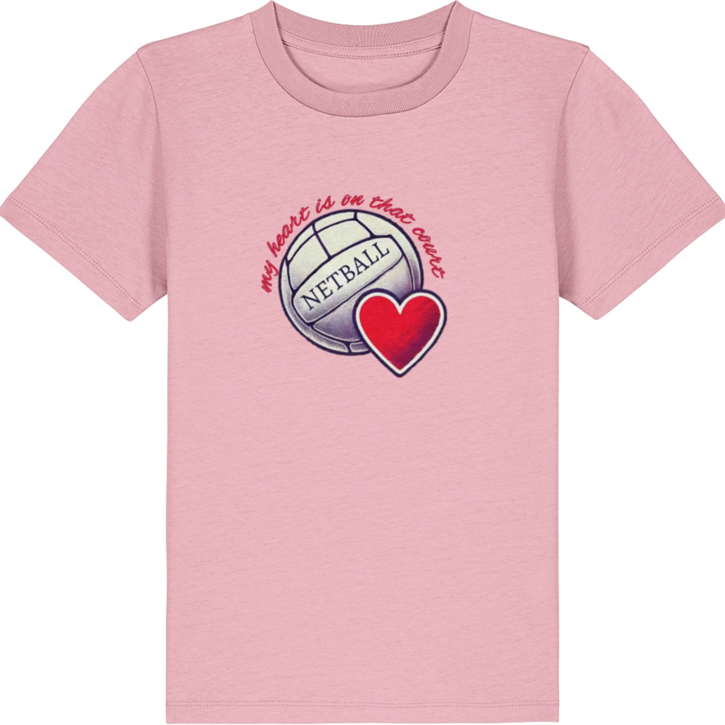 Kids Pink Netball T-Shirt - Cute Netball Gift
