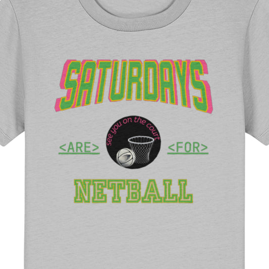 Kids Saturday Netball Tee Shirt Top - Netball Player Gift