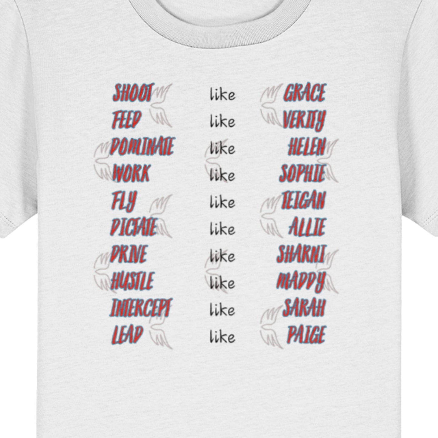 Kids NSW Swifts Netball Team Supporter Tee Shirt