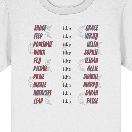 Kids NSW Swifts Netball Team Supporter Tee Shirt