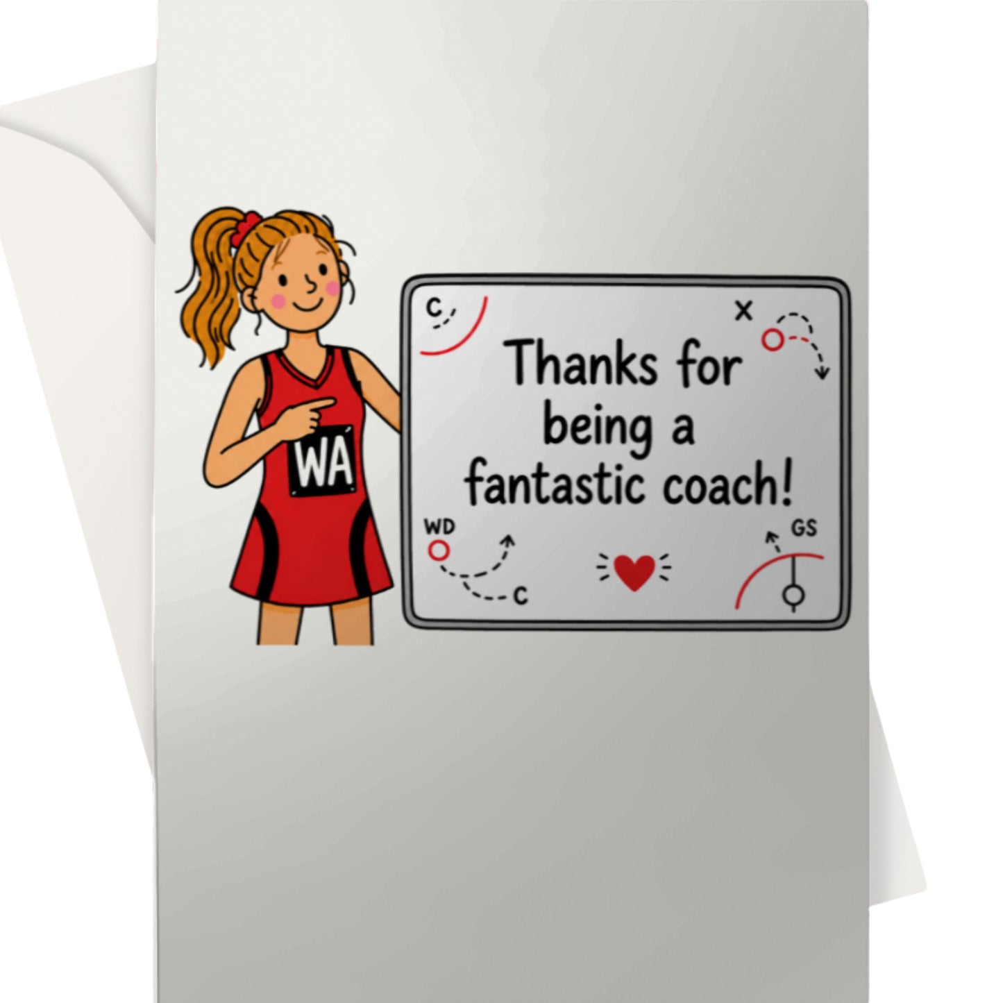 Netball Coach ThankYou Card - Thanks for being a Fantastic Coach
