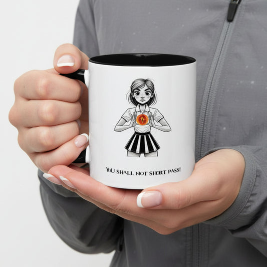 Funny Netball Gift - Umpire Mug - Short Pass Slogan