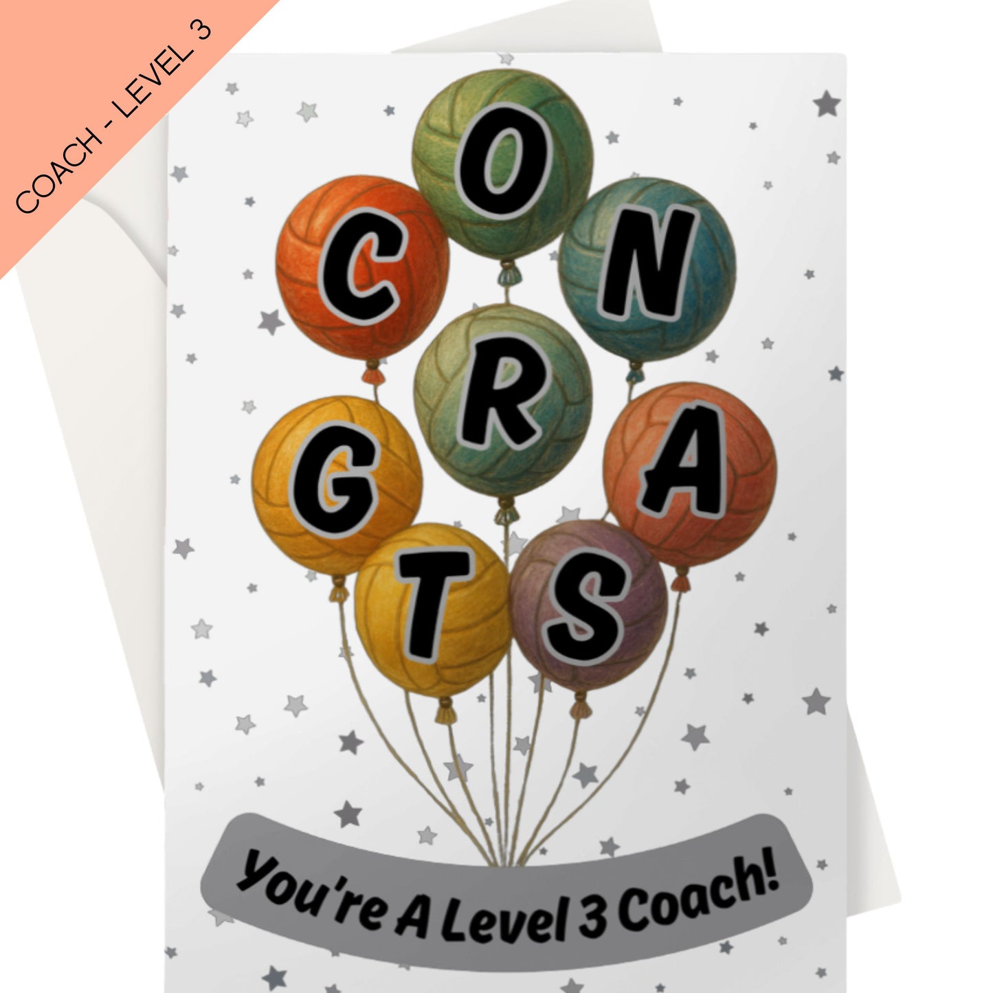 Netball Coach Level 3 Congratulations Card