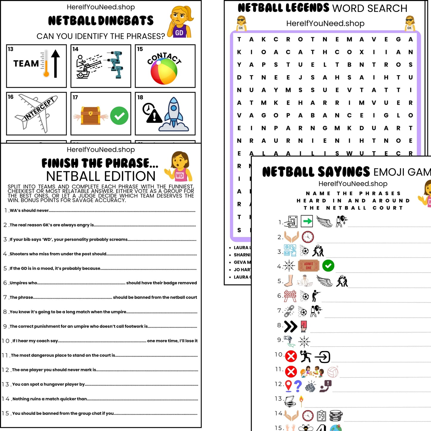 Netball Party Games - Netball Team Activities