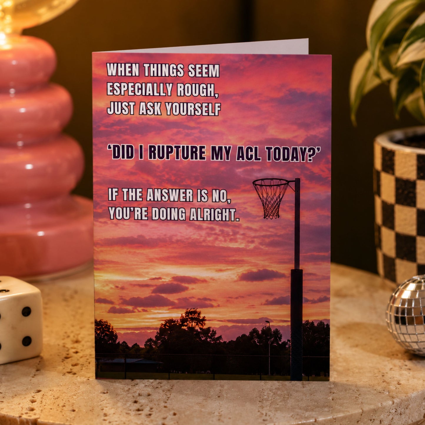 Funny Get Well Card for Netball Players - ACL Injury Joke