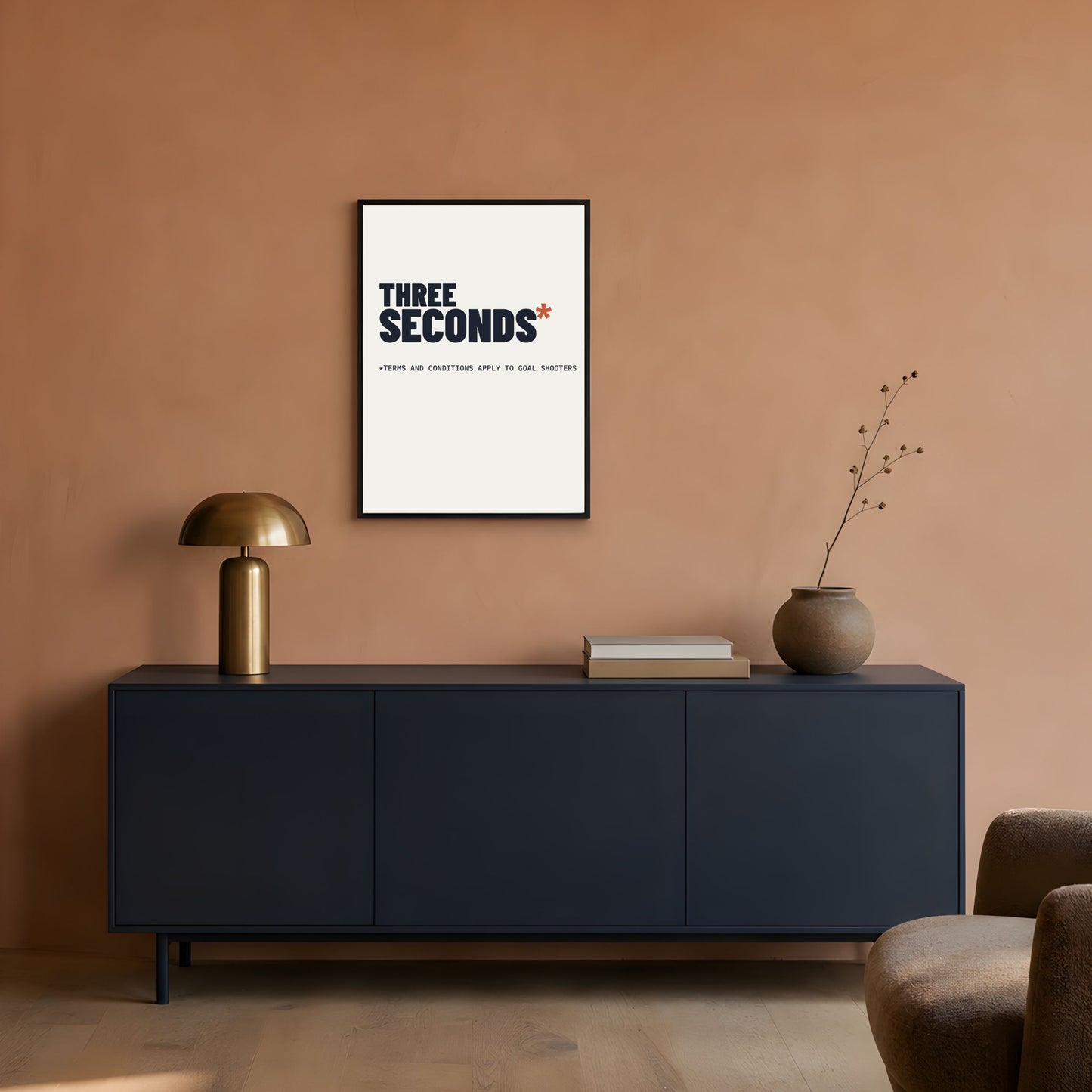 Netball Goal Shooter 3 Second Rule Funny Typography Wall Poster Print