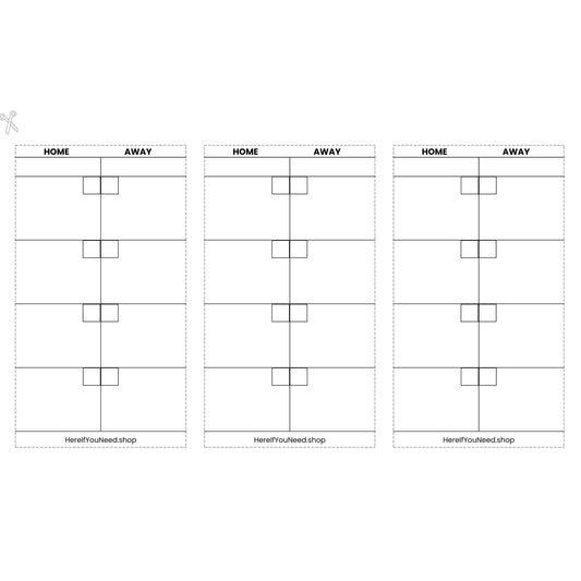 Netball Umpire Quarter Scorecards