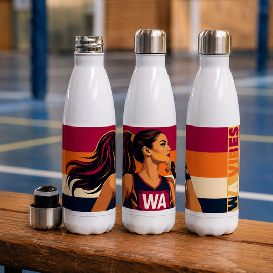 Netball Water Bottle - Gift for Netball WA Player