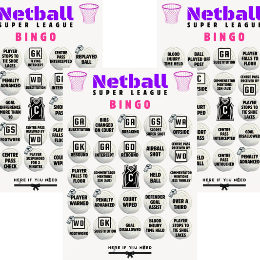 Netball Bingo Cards