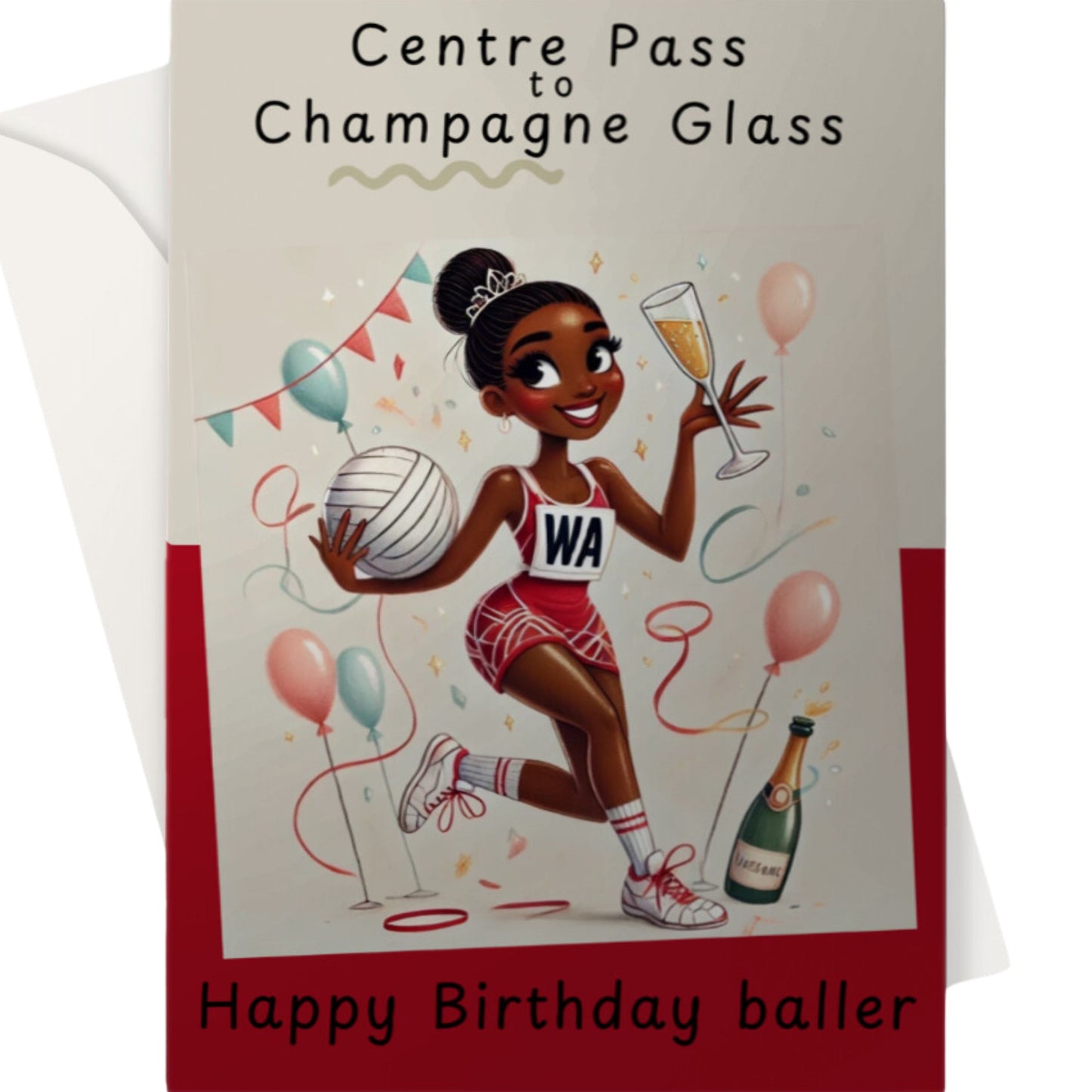 Netball Birthday Card Wing Attack WA