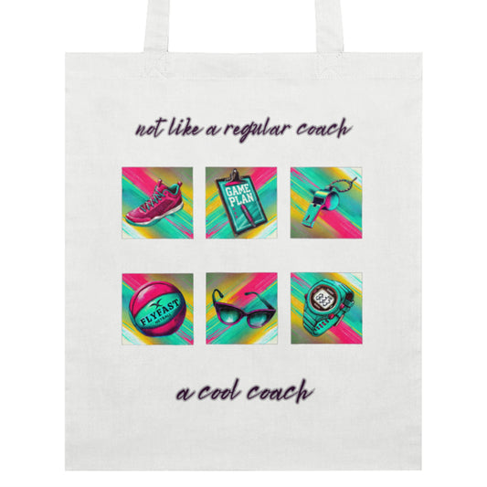 Netball Coach Gift - White Slogan Tote Bag