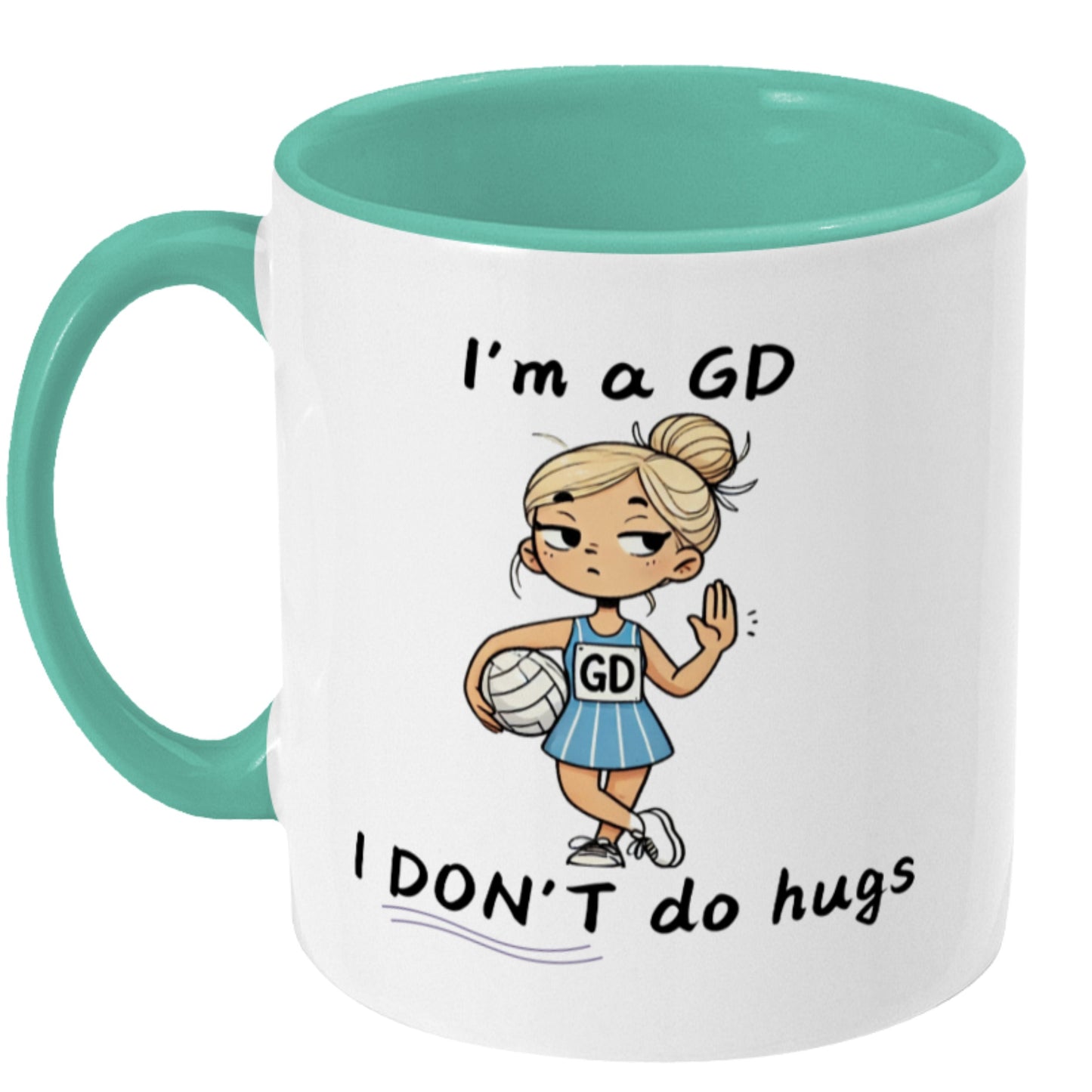Netball Goal Defence Gift Mug - Funny Slogan Gift