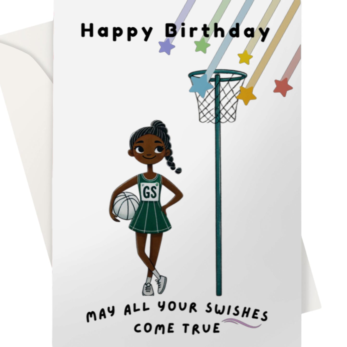 Netball Goal Shooter Happy Birthday Card