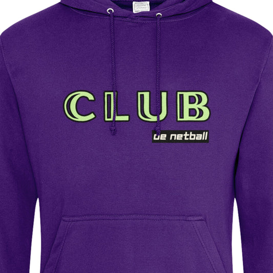 Netball Player Hoodie Top Purple Green