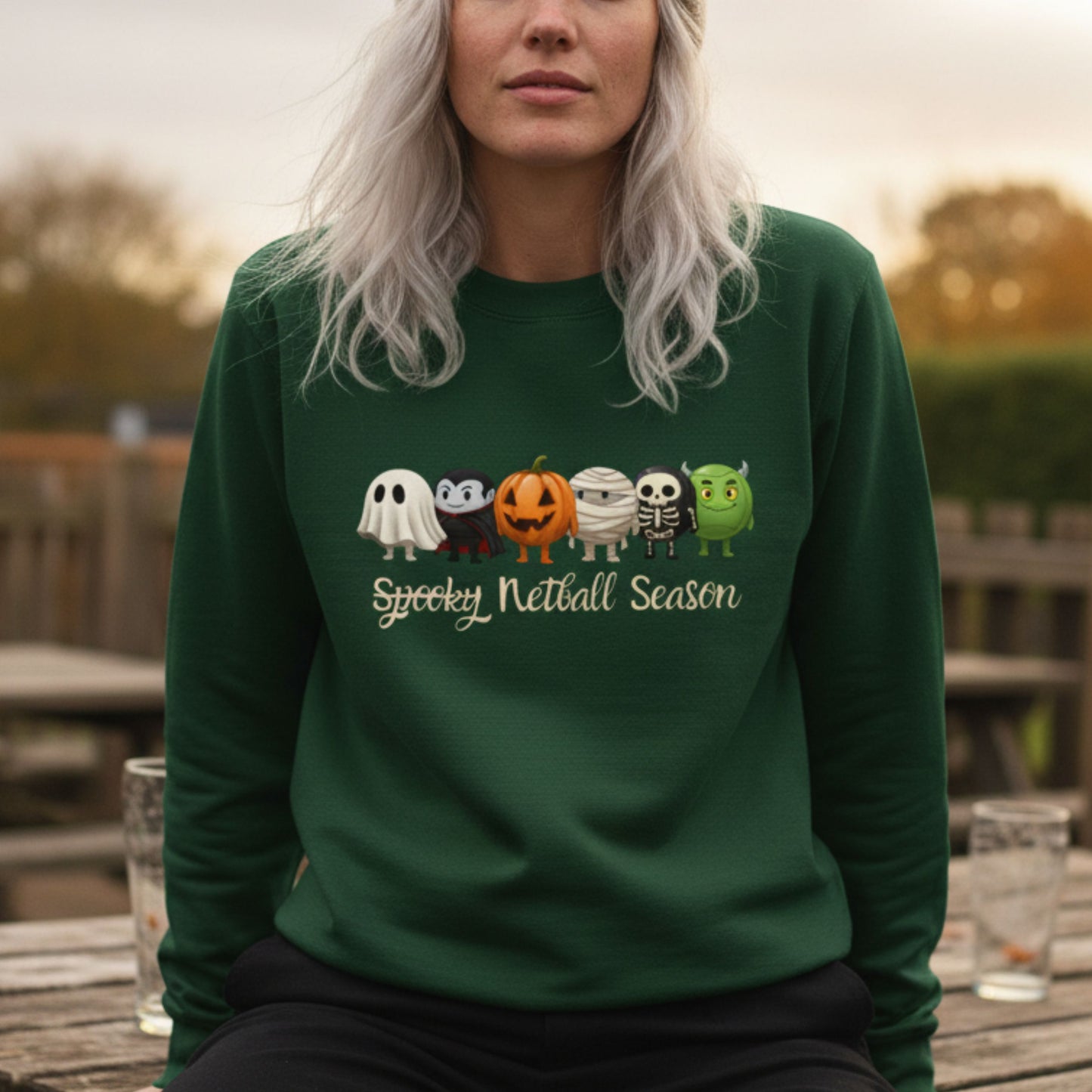 Netball Gifts - Spooky Halloween Netball Jumper