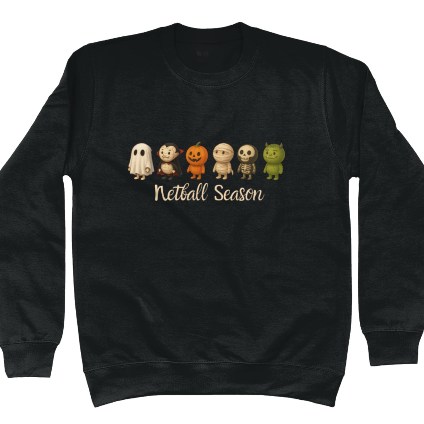 Black Netball Sweatshirt - Halloween Jumper - Netball Clothing