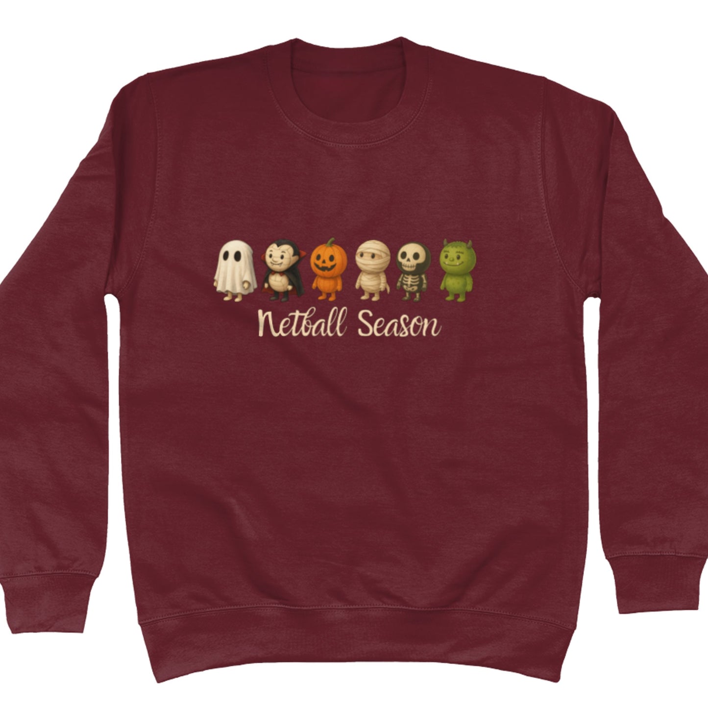 Burgundy Netball Sweatshirt - Halloween Jumper - Netball Clothing
