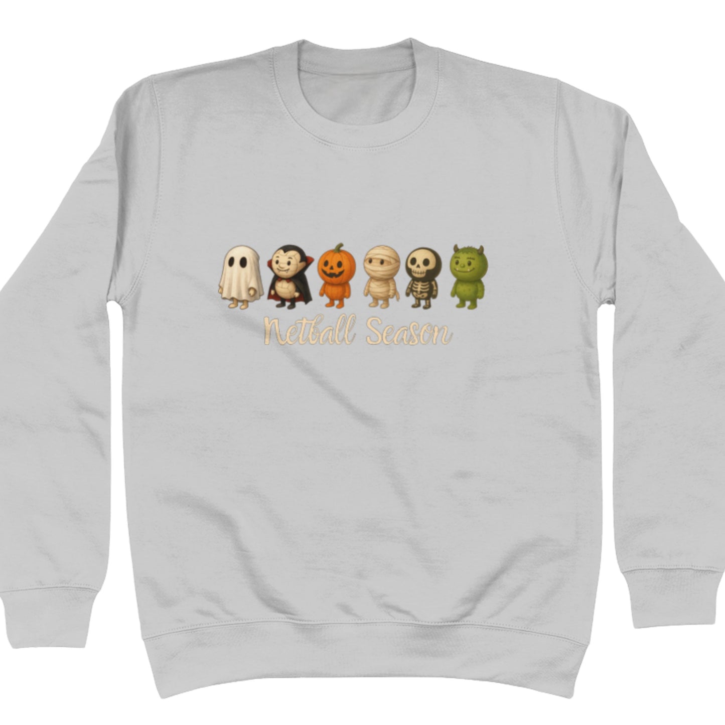 Light Grey Netball Sweatshirt - Halloween Jumper - Netball Clothing