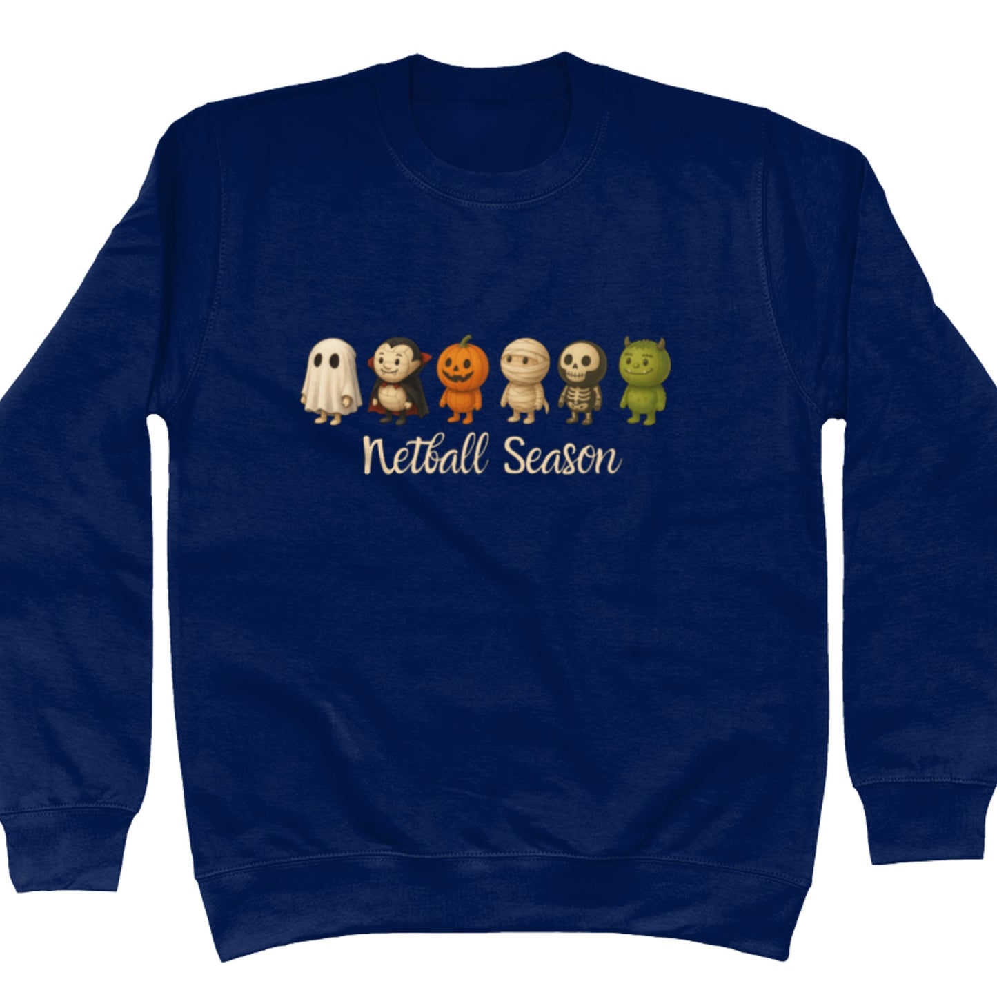 Navy Blue Netball Sweatshirt - Halloween Jumper - Netball Clothing