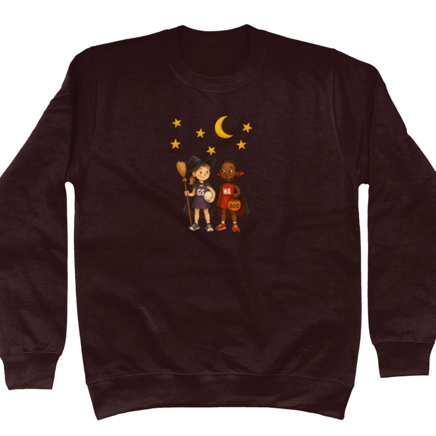 Brown Trick or Treat Netball Sweatshirt - Autumn Jumper - Netball Clothing