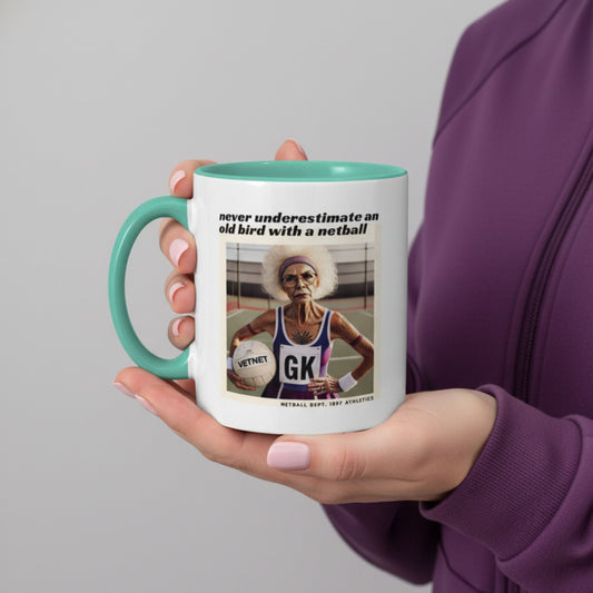 Netball Gifts - Old Bird Funny Slogan Mug for Netball Team Players