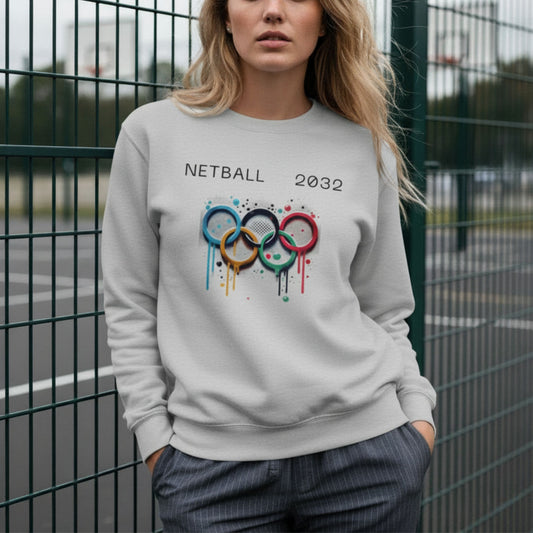 Netball Gifts - Netball 2032 Olympics Slogan Jumper for Women
