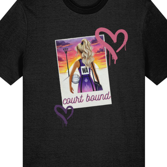 Netball Player T-Shirt Top Black