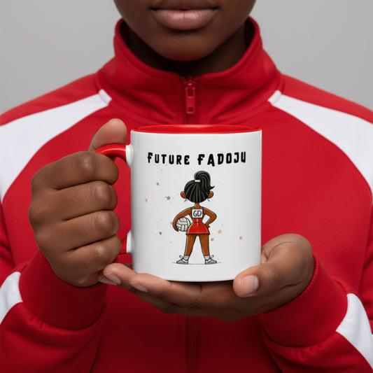 Netball Gifts - England Roses Netball Girl Gift Mug for Defenders