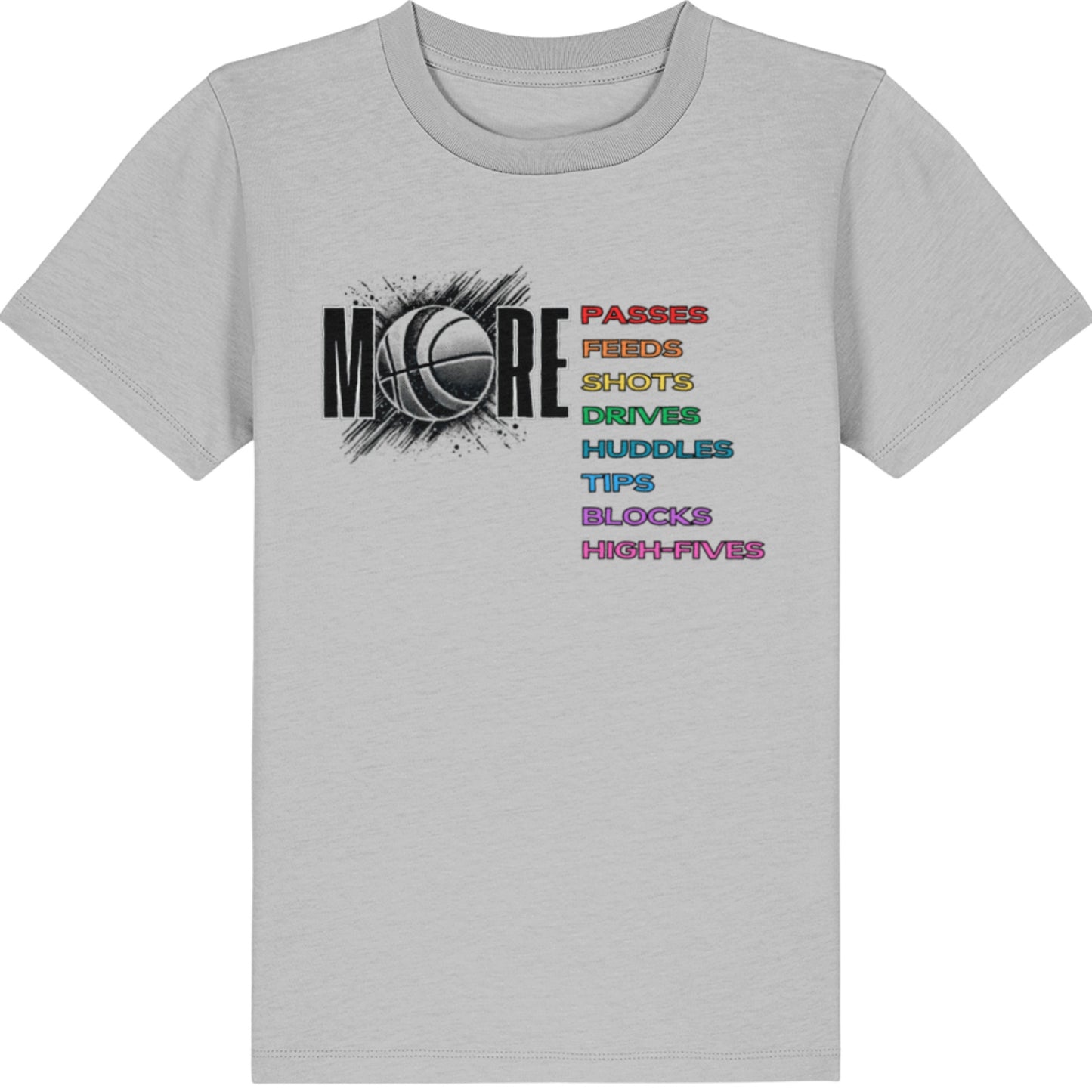 Colourful Netball Slogan T-Shirt For Kids