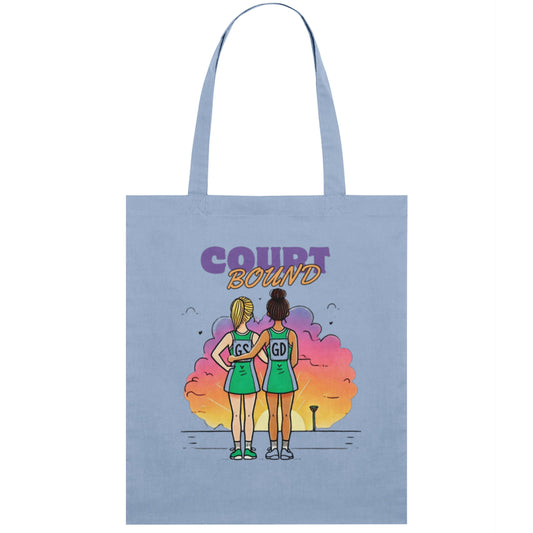 Netball Slogan Cotton Tote Bag Blue