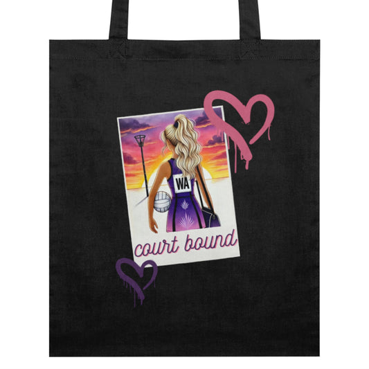 Black Netball Tote Bag - Netball Gift