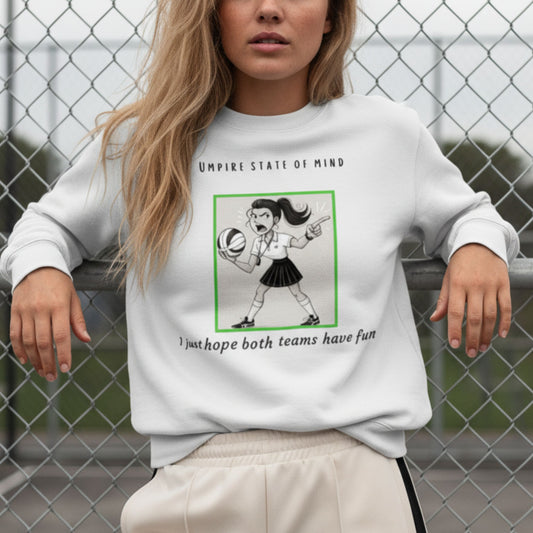 Netball Gifts - Funny Slogan Netball Umpire White Sweatshirt Top