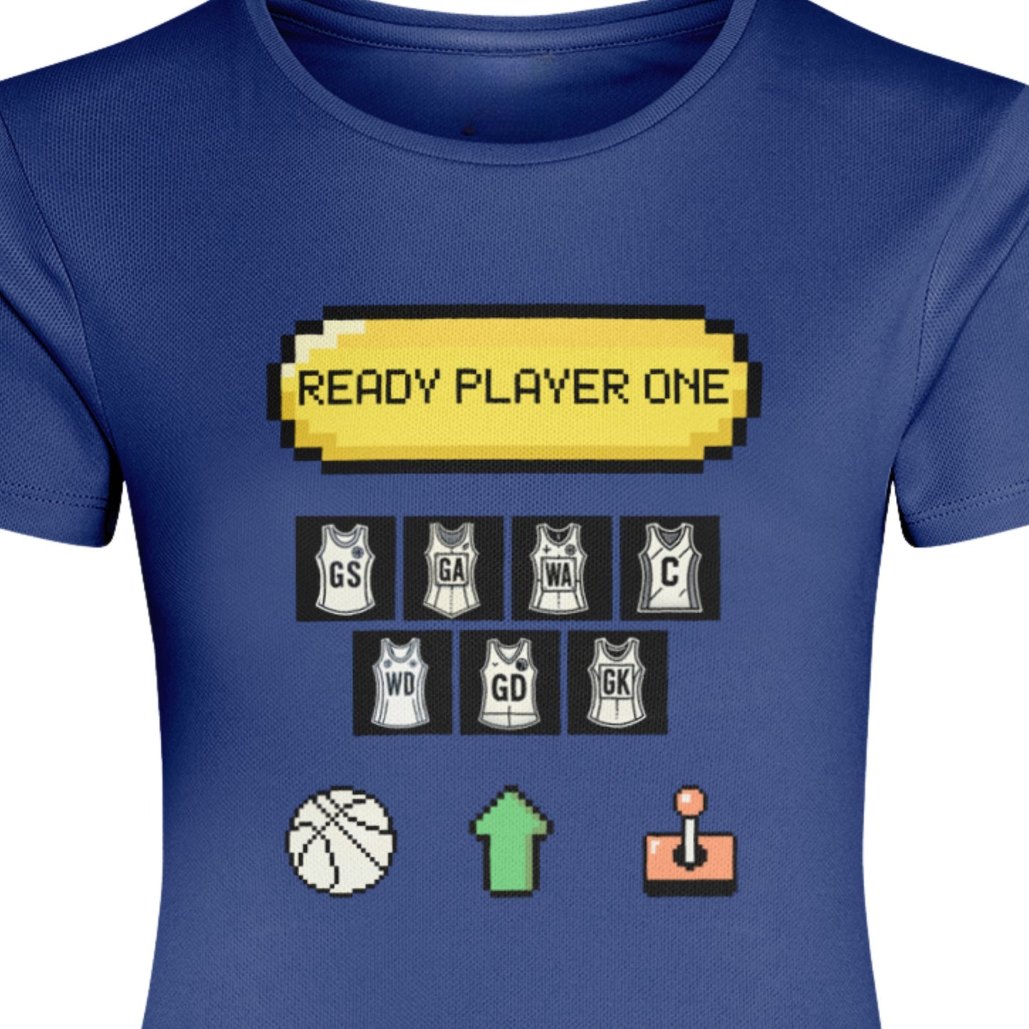 Retro Netball Training Shirt Blue