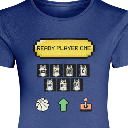 Retro Netball Training Shirt Blue